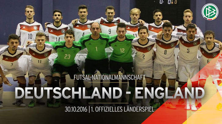 Germany's first official international Futsal matches in Hamburg against England