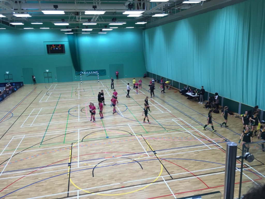 The University of Nottingham women's Futsal lift the Varsity Trophy