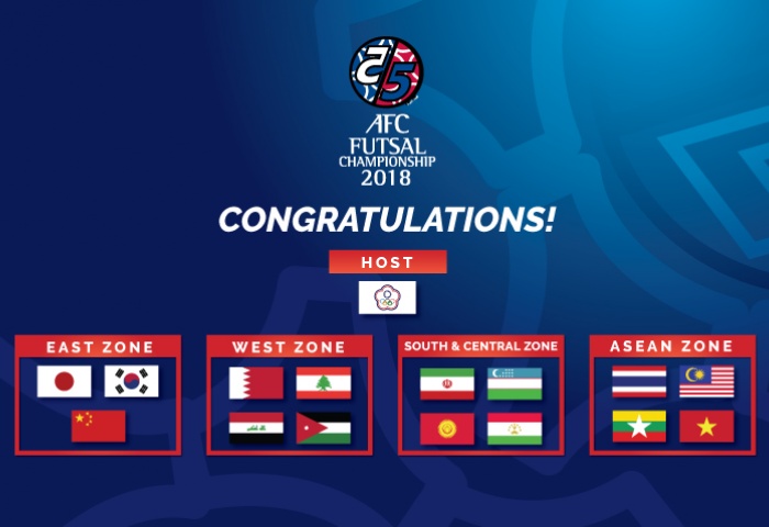 Chinese Taipei AFC Futsal Championship 2018 Participants Finalised