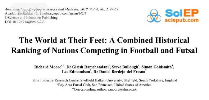 “The World at their Feet: A Combined Historical Ranking of Nations Competing in Football and Futsal”