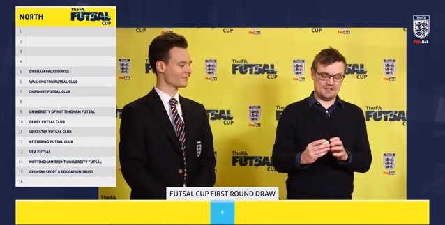 Watch the first round draw of the 2020 FA Futsal Cup