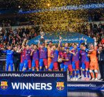 Barça celebrating their Champions League title