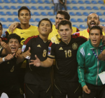 The Mexican National Team celebrating their qualification for the 2012 World Cup