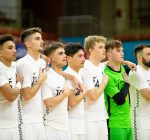 Singing the national anthem pre game at the OFC Futsal Cup 2022