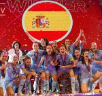 España levantando su segundo UEFA Women’s Futsal Euro