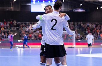 Record crowd of 2,704 spectators watch the German national futsal team defeat Latvia