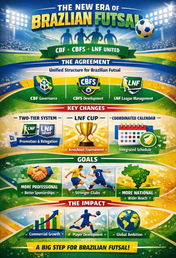 Brazilian Futsal Enters a New Era: Structural Reform, Commercial Growth, and Competitive Evolution